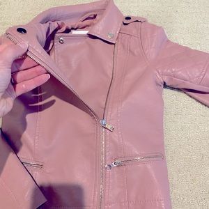 Girls size 7 leather (faux) jacket. Pink/Mauve